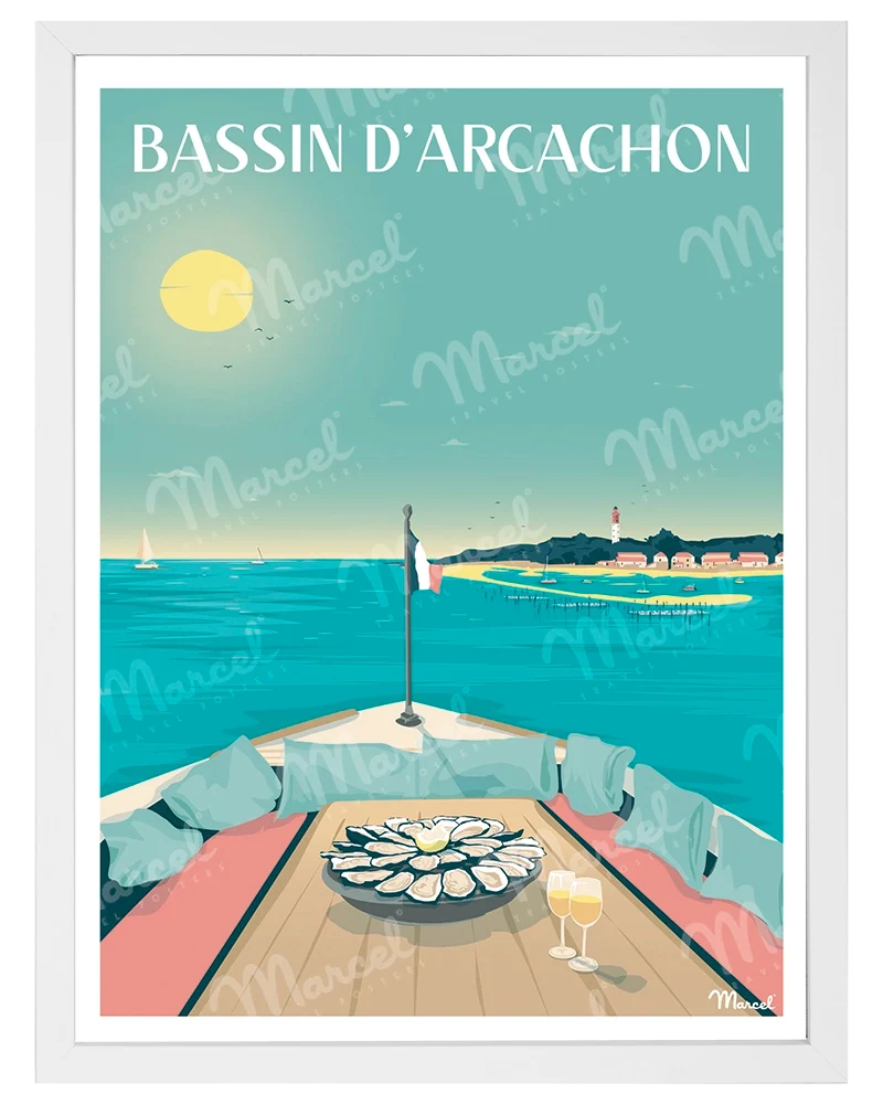 Affiche BASSIN D'ARCACHON "en pinasse"