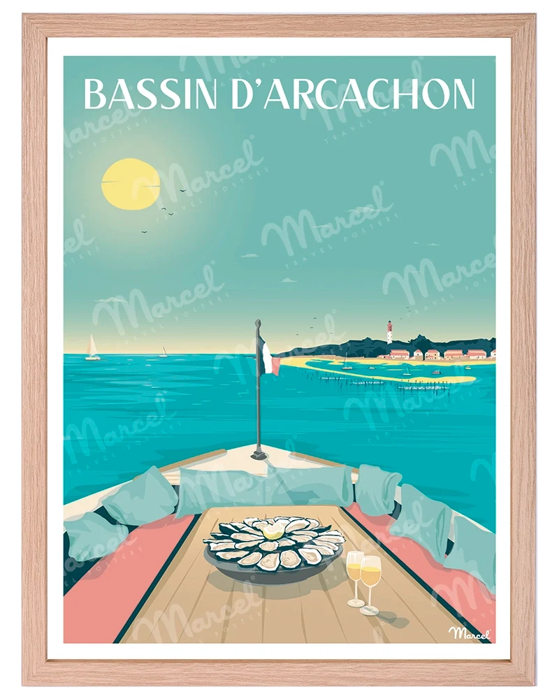 Affiche BASSIN D'ARCACHON "en pinasse"