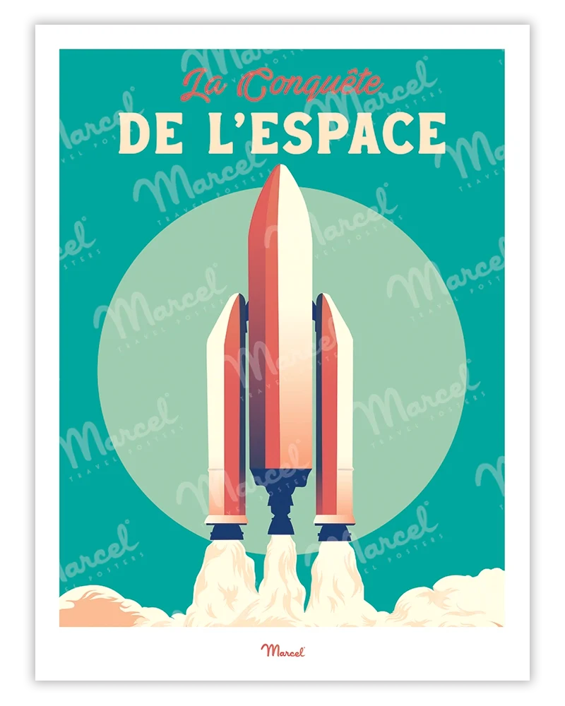 Affiche Travel Color TOULOUSE "la Conquête de l'Espace"