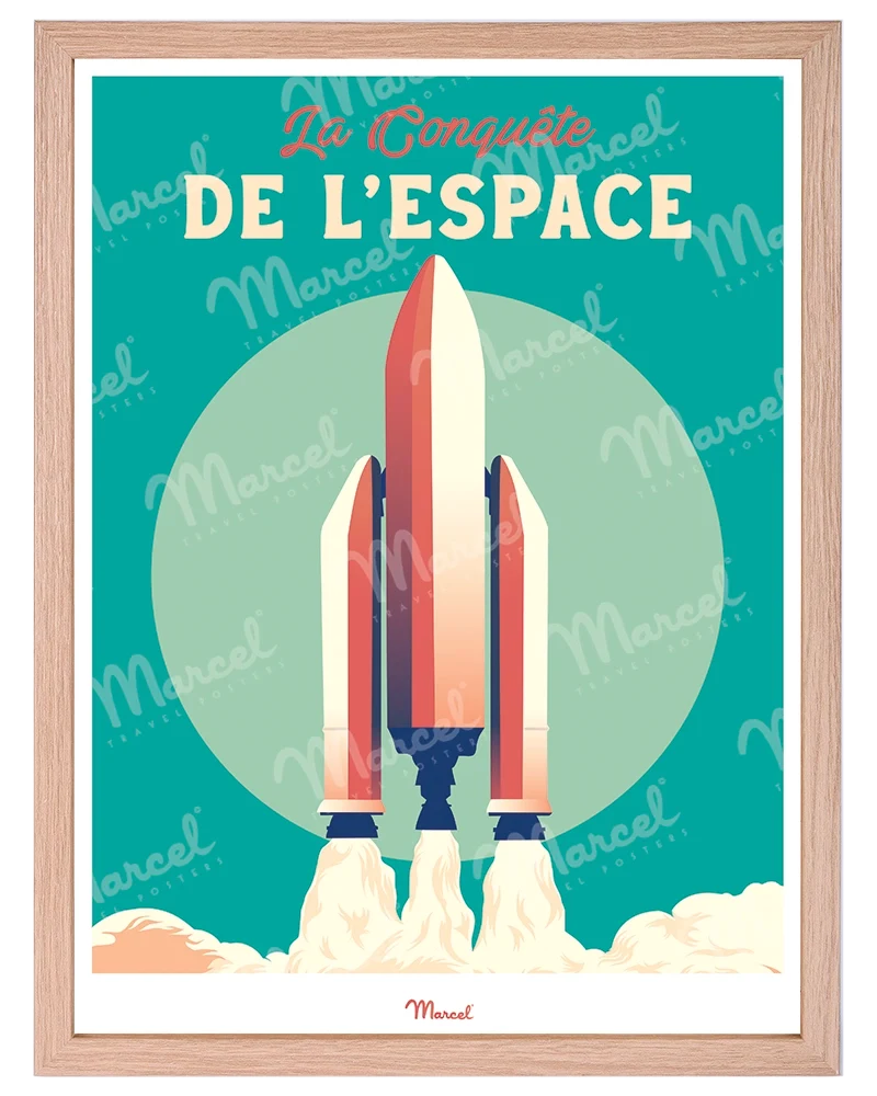 Affiche Travel Color TOULOUSE "la Conquête de l'Espace"