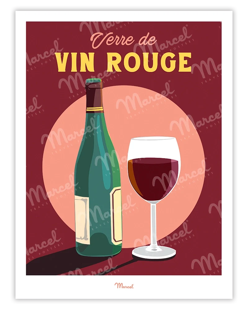 Affiche Travel Color "Verre de Vin Rouge"