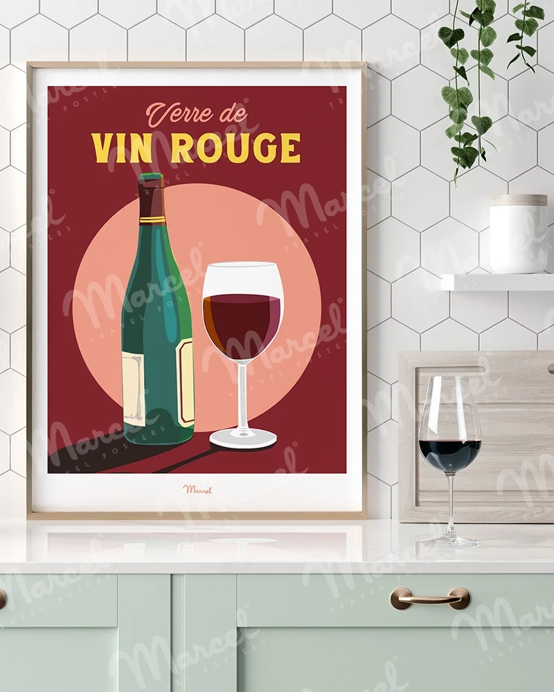 Affiche Travel Color "Verre de Vin Rouge"