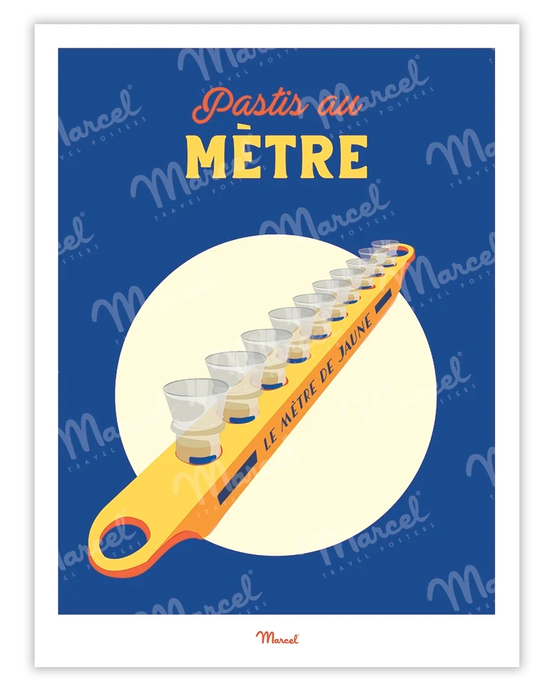 Affiche Travel Color "le Mètre de Pastis"