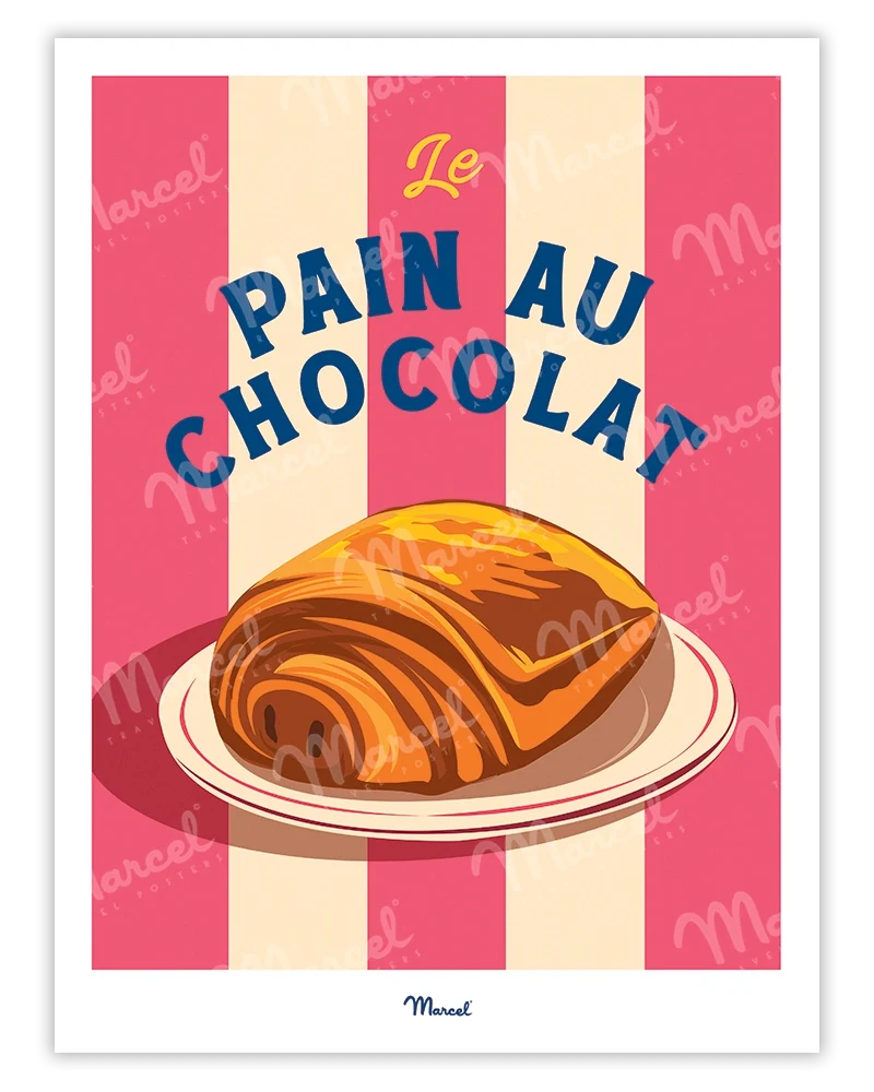 Affiche Travel Color "Le Pain au Chocolat"