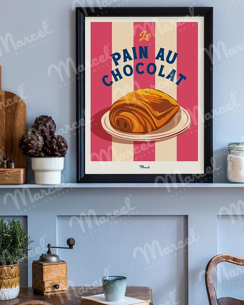 Affiche Travel Color "Le Pain au Chocolat"