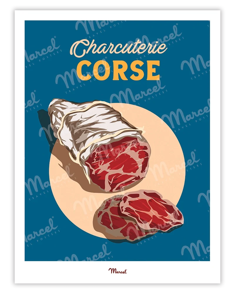 Affiche Travel Color CORSE "Charcuterie"