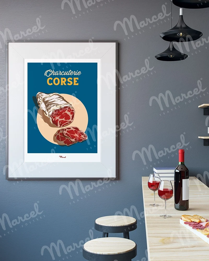 Affiche Travel Color CORSE "Charcuterie"