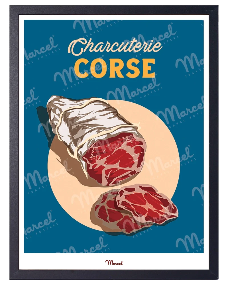 Affiche Travel Color CORSE "Charcuterie"