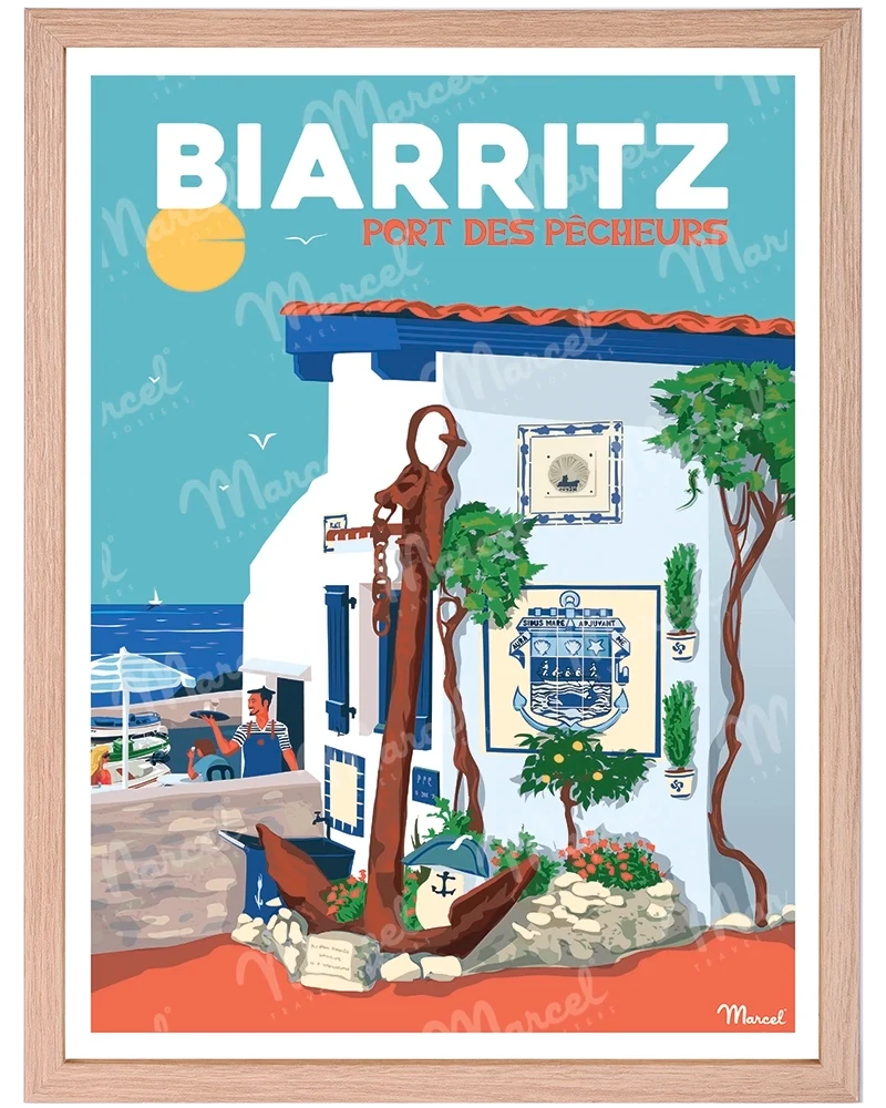 Affiche BIARRITZ "Port des Pêcheurs"