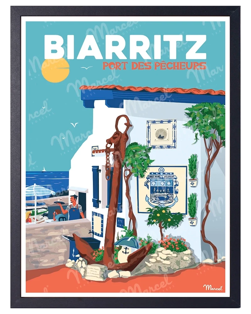 Affiche BIARRITZ "Port des Pêcheurs"
