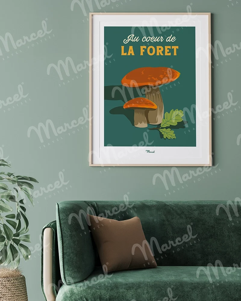 Affiche Travel Color "Champignon au coeur de la forêt"