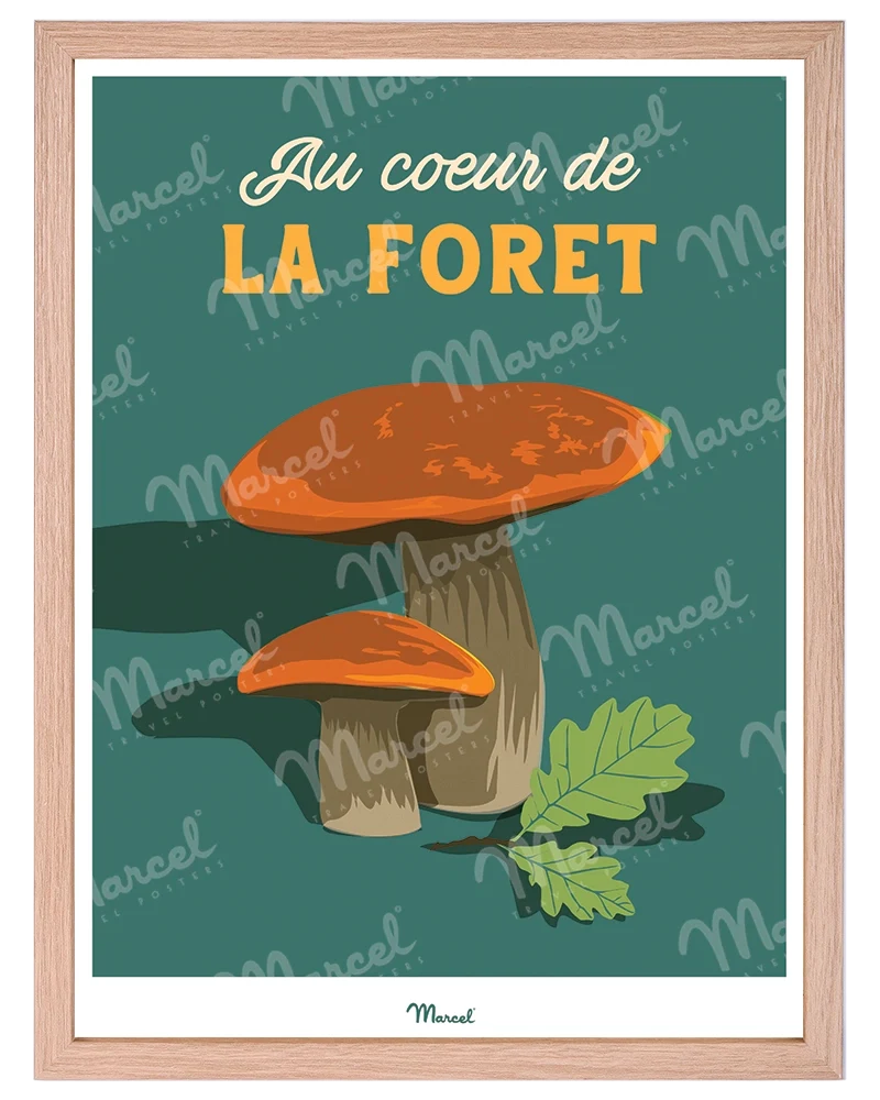Affiche Travel Color "Champignon au coeur de la forêt"