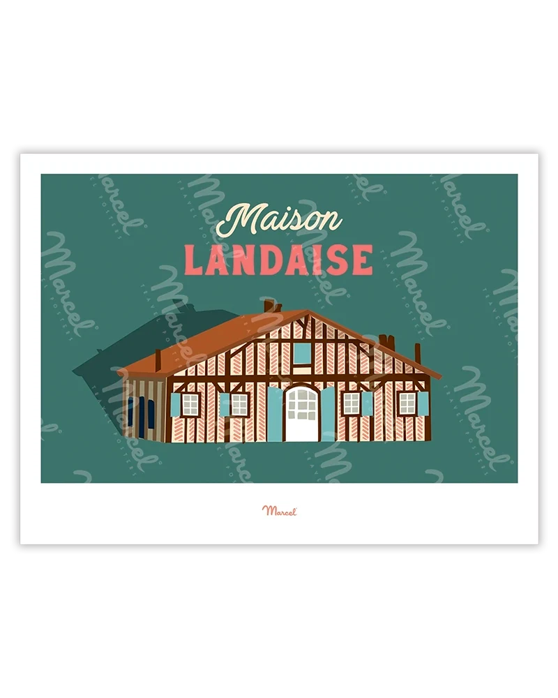 Affiche Travel Color "Maison Landaise"