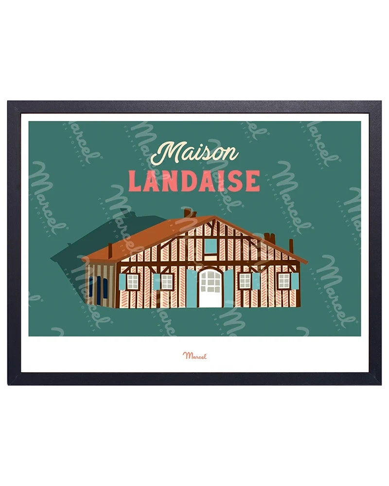 Affiche Travel Color "Maison Landaise"