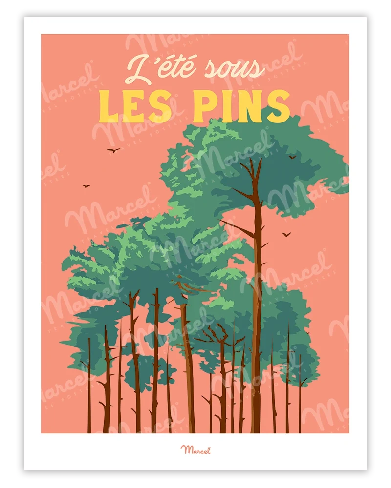 Affiche Travel Color "L'été sous les Pins"