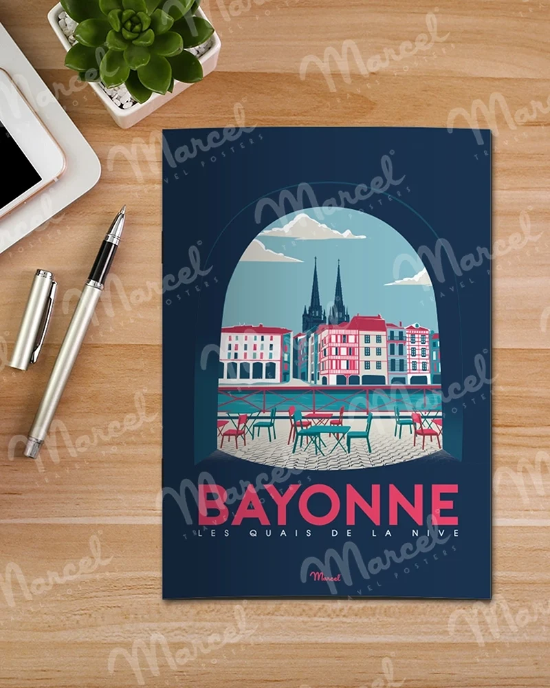 Carnet de Notes A5 48 pages BAYONNE "Quais de Nive"