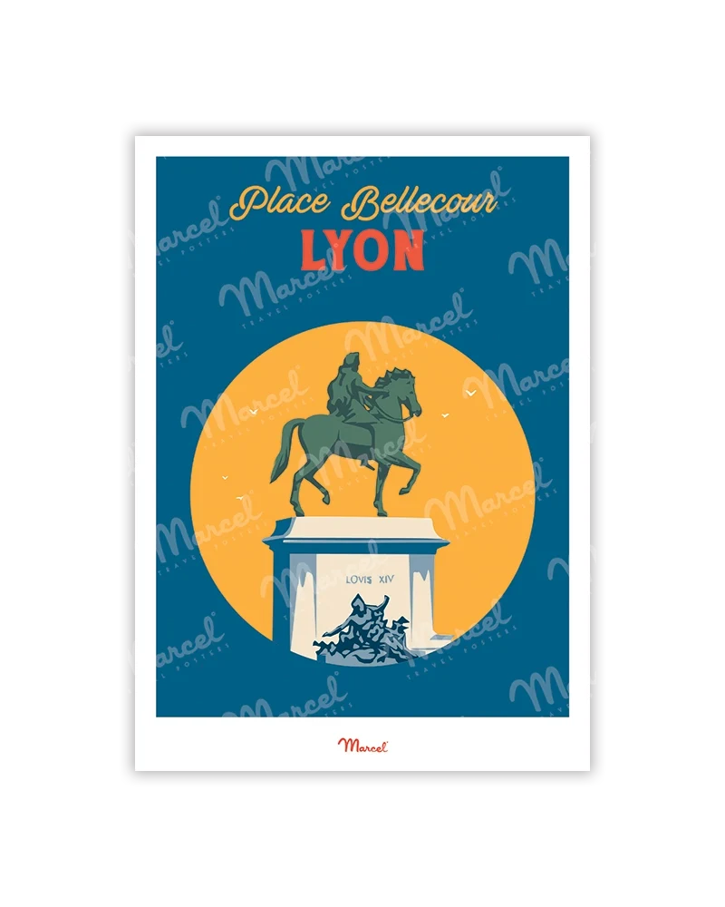 Carte Postale Travel Color LYON "Place Bellecour"