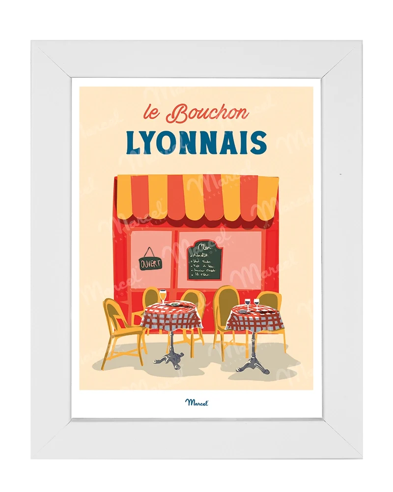 Carte Postale Travel Color LYON "Terrasse de bouchon Lyonnais"