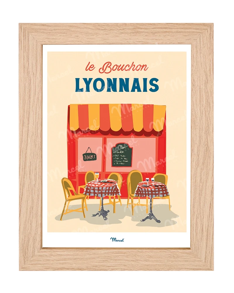 Carte Postale Travel Color LYON "Terrasse de bouchon Lyonnais"