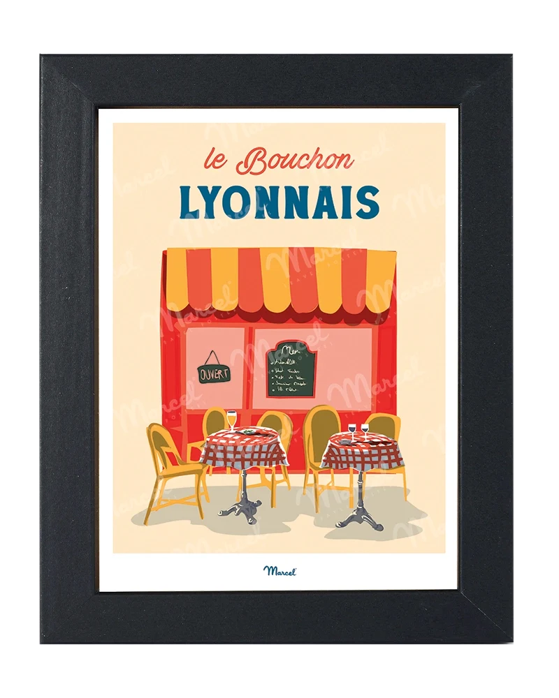 Carte Postale Travel Color LYON "Terrasse de bouchon Lyonnais"