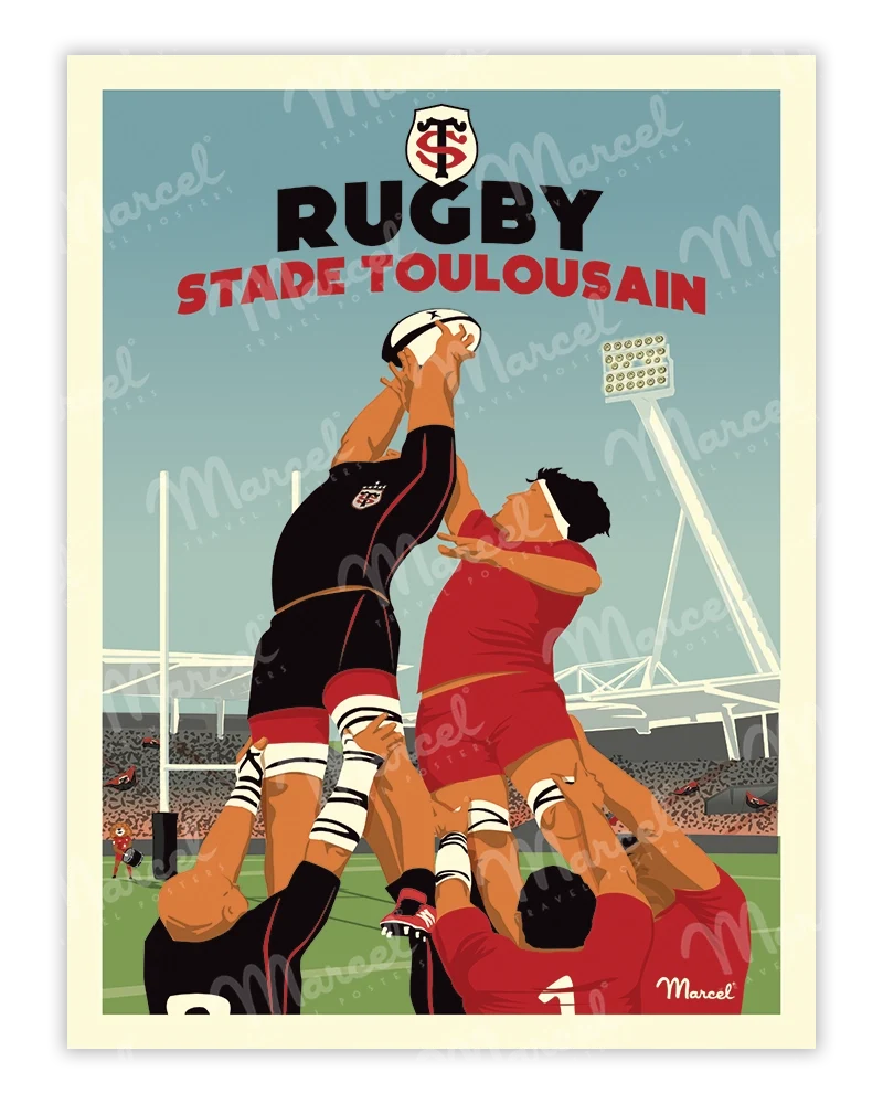 Affiche Officielle RUGBY Marcel x Stade Toulousain "La Touche"