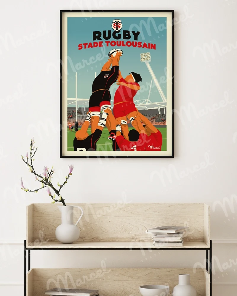 Affiche Officielle RUGBY Marcel x Stade Toulousain "La Touche"
