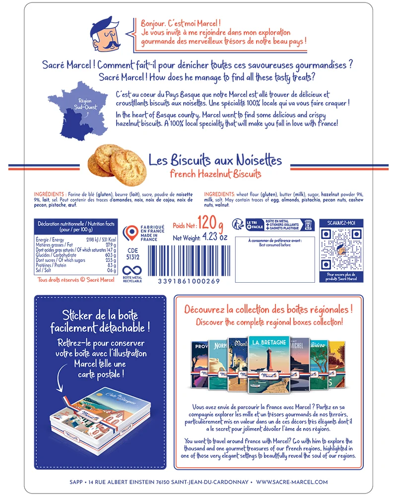Boîte métal "La Côte Basque" | Sacré Marcel
