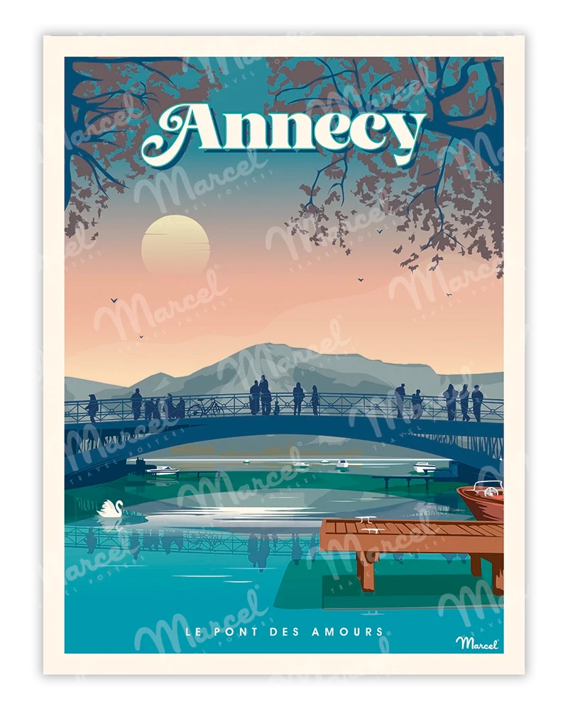 Affiche ANNECY "Le Pont des Amours"