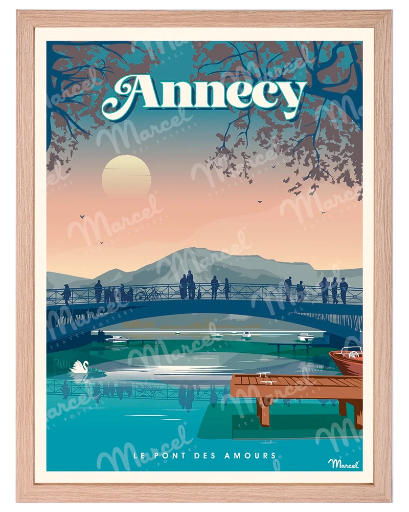 Affiche ANNECY "Le Pont des Amours"