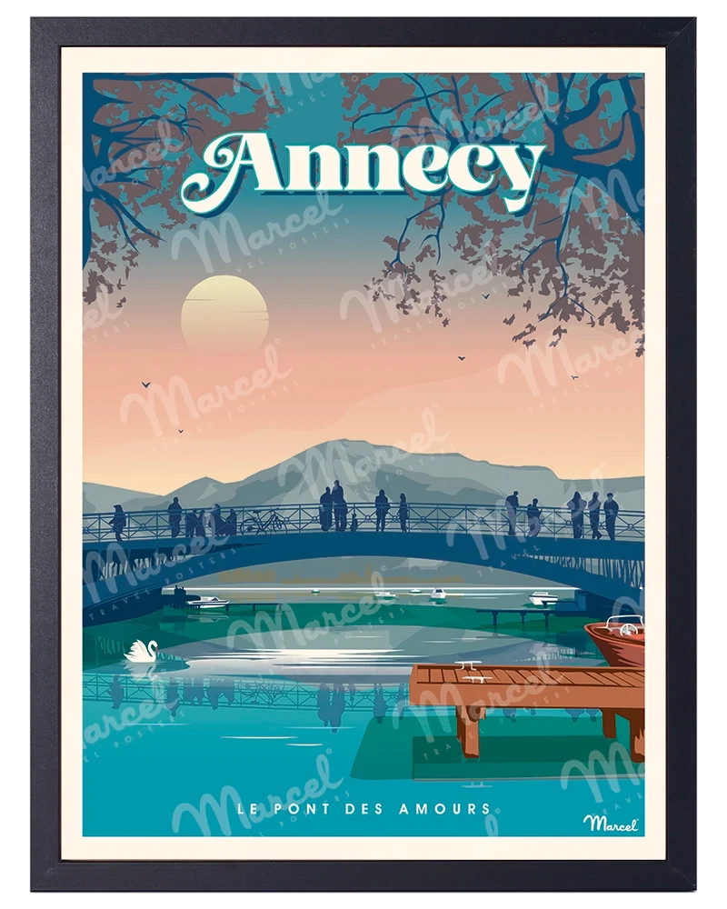 Affiche ANNECY "Le Pont des Amours"