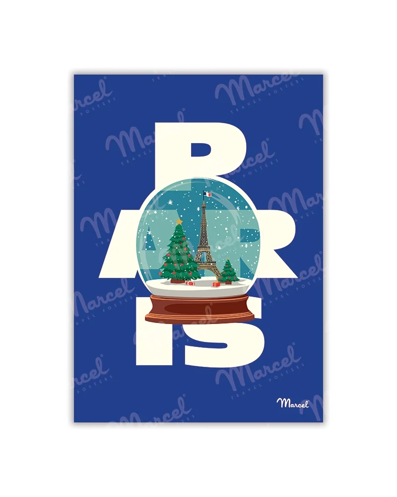 Carte Postale PARIS "Boule à neige"