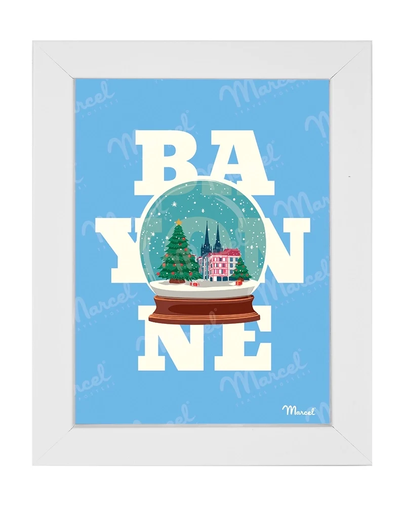 Carte Postale BAYONNE "Boule à neige"
