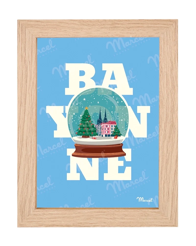 Carte Postale BAYONNE "Boule à neige"