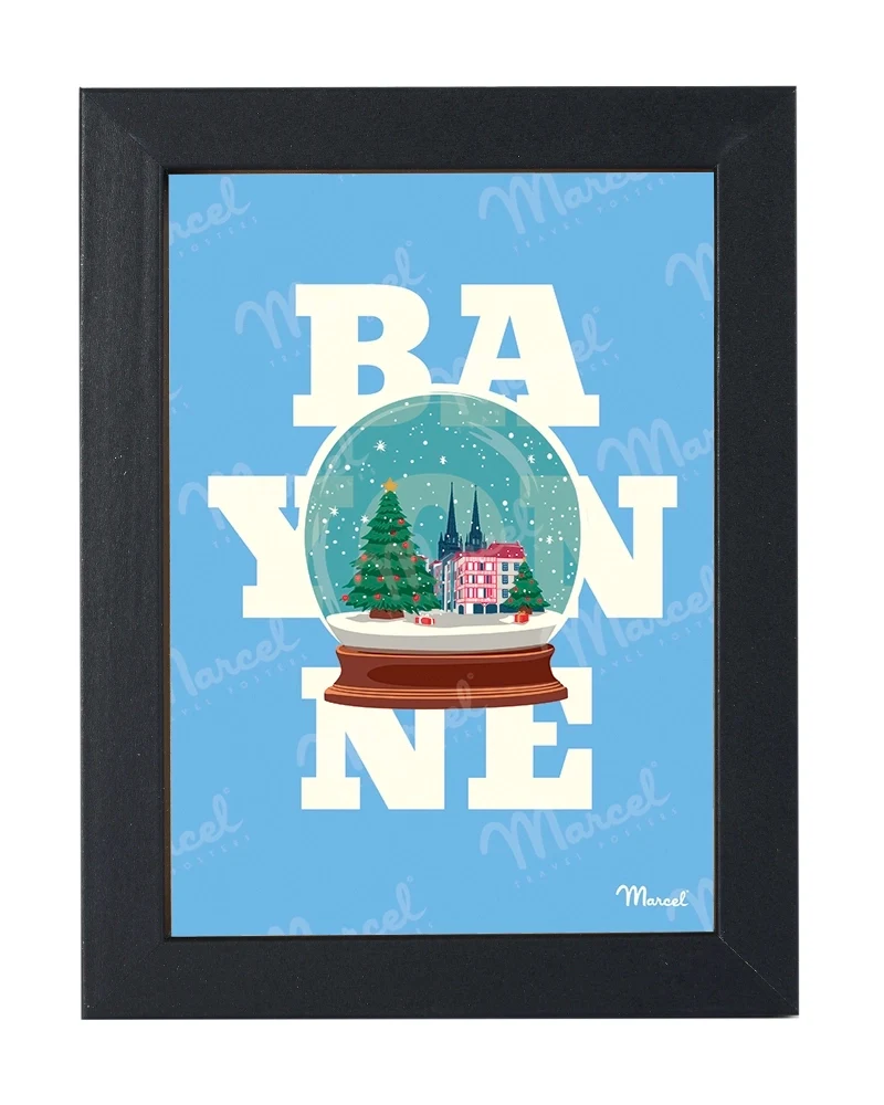Carte Postale BAYONNE "Boule à neige"