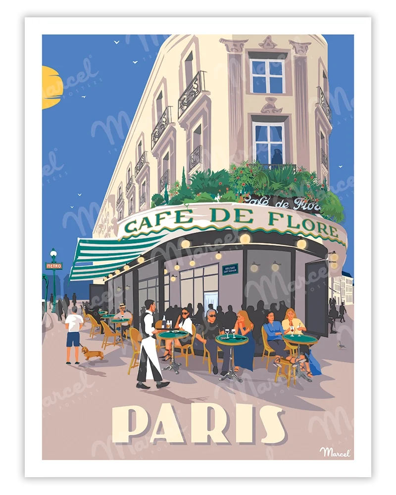 Affiche PARIS "Boulevard Saint-Germain"