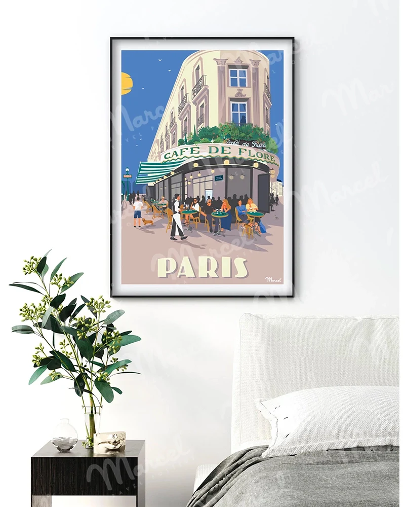 Affiche PARIS "Boulevard Saint-Germain"