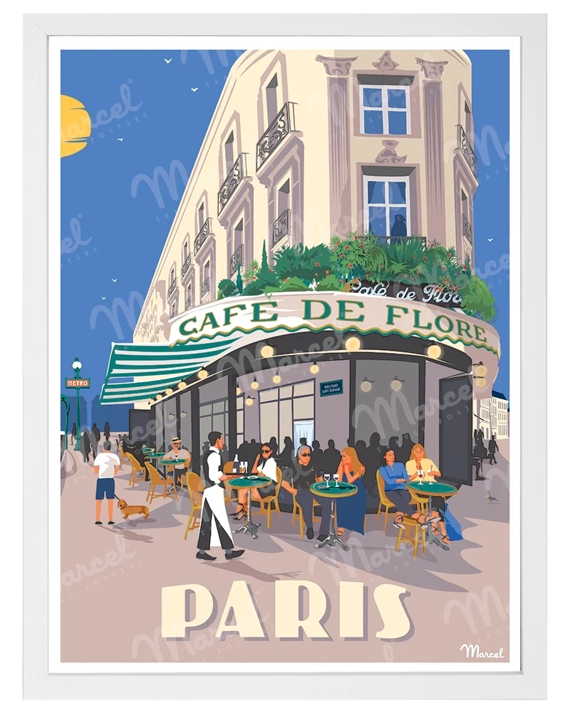 Affiche PARIS "Boulevard Saint-Germain"