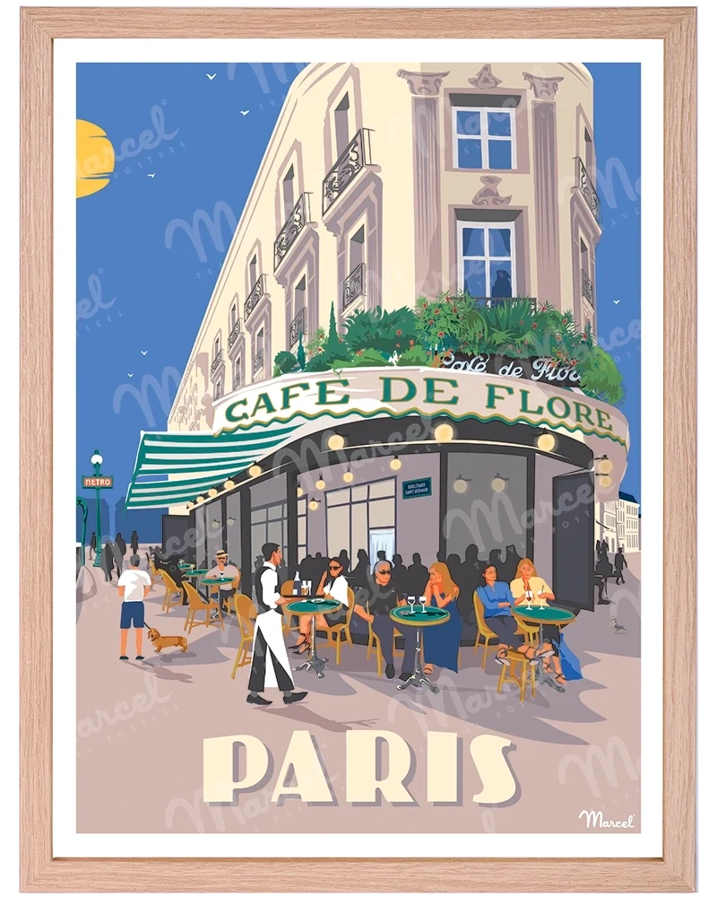 Affiche PARIS "Boulevard Saint-Germain"