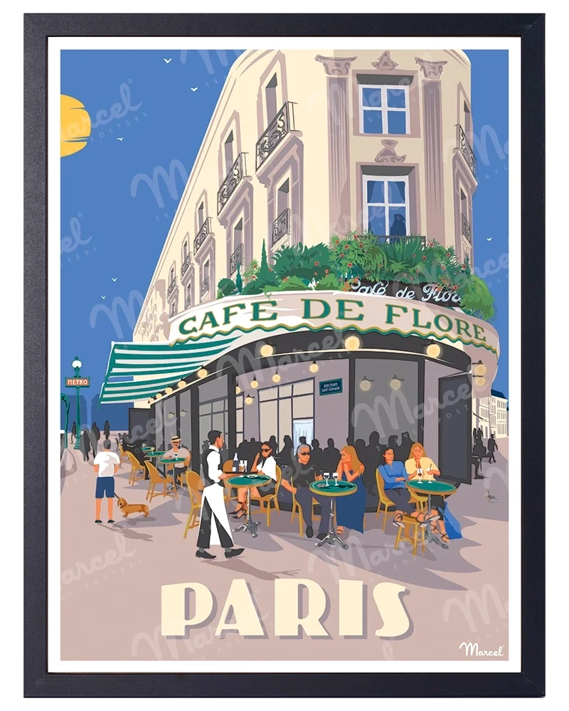 Affiche PARIS "Boulevard Saint-Germain"