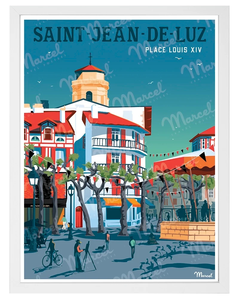 Affiche SAINT-JEAN-DE-LUZ "Place Louis XIV"