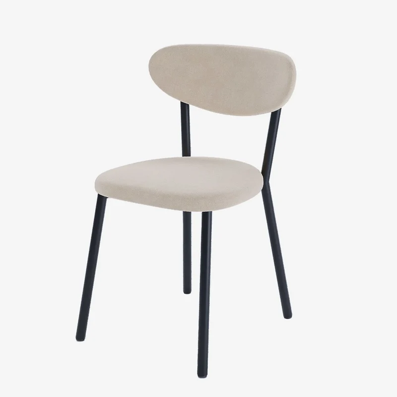 Lot de 2 chaises pied métal noir