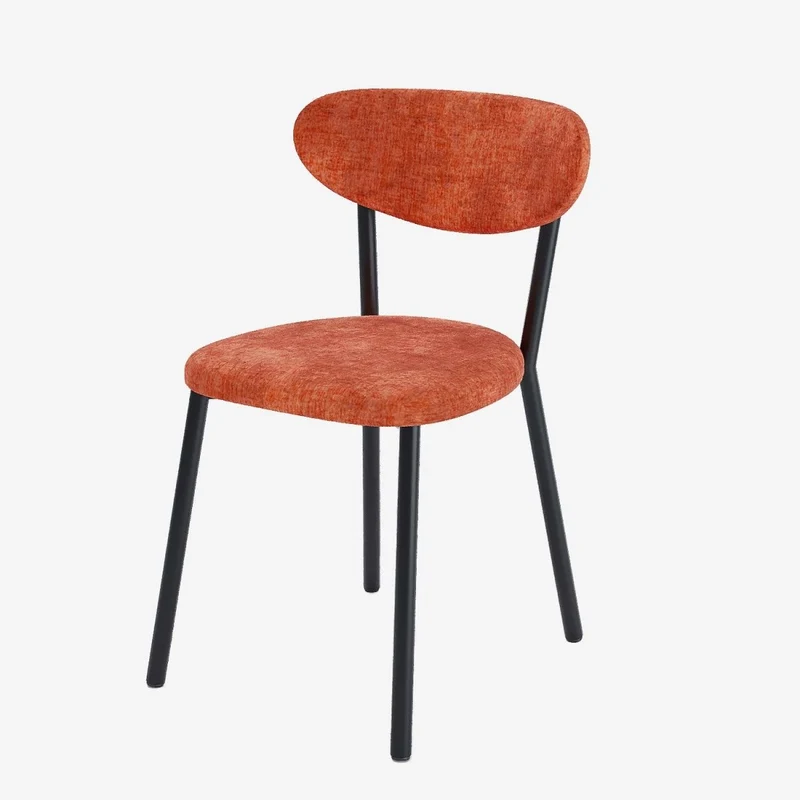 Lot de 2 chaises velours pied métal