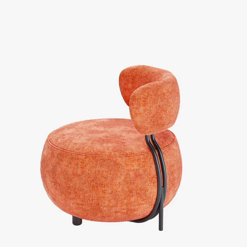 Fauteuil rond en velours