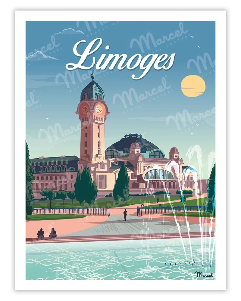 Affiche LIMOGES "Gare des Bénédictins"