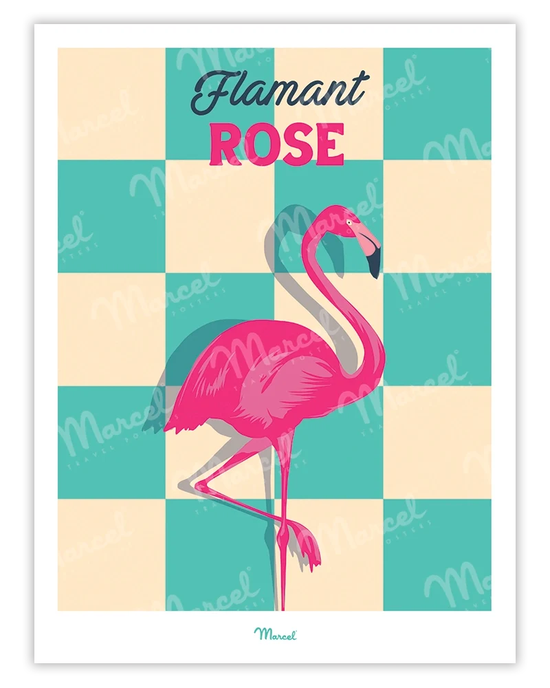 Affiche Travel Color PROVENCE "Flamant Rose"