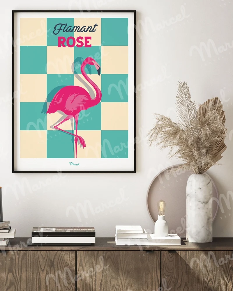 Affiche Travel Color PROVENCE "Flamant Rose"