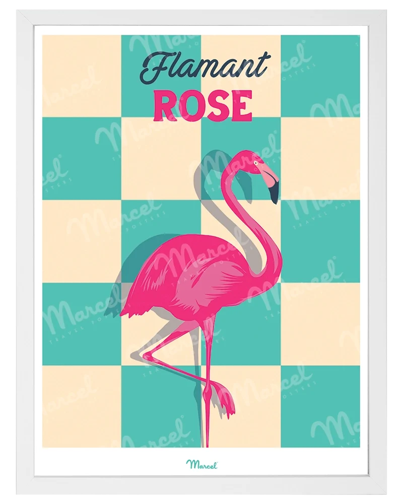 Affiche Travel Color PROVENCE "Flamant Rose"