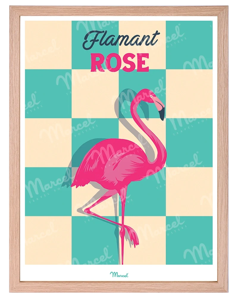 Affiche Travel Color PROVENCE "Flamant Rose"