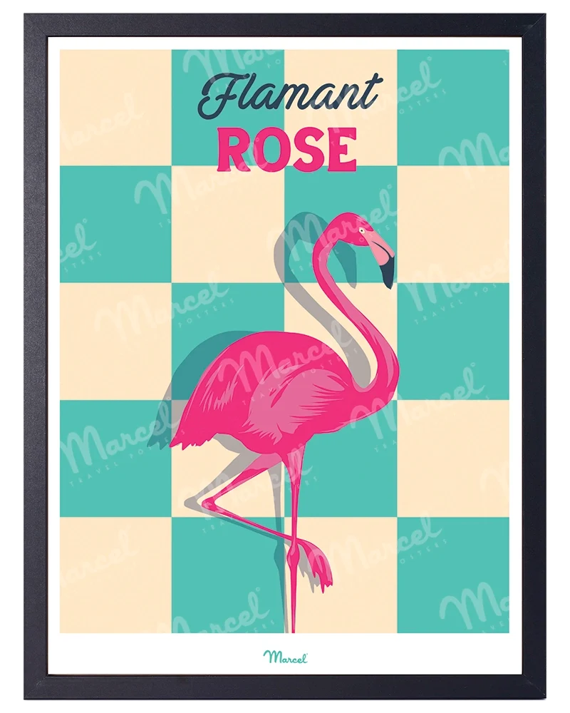 Affiche Travel Color PROVENCE "Flamant Rose"
