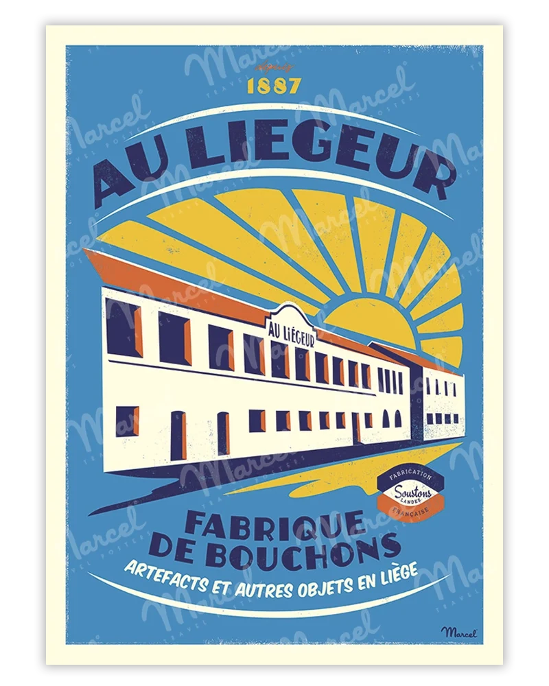 Affiche SOUSTONS "Au Liégeur Bleu"